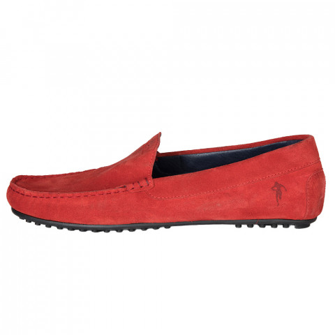 Mocassins en daim rouge moyen