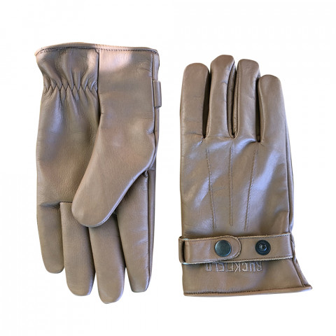 Gants cuir marron