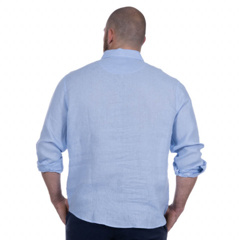 Chemise Lin manches longues bleu clair