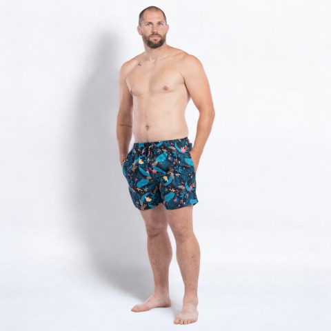 Short de bain Ruckfield Tropical bleu marine