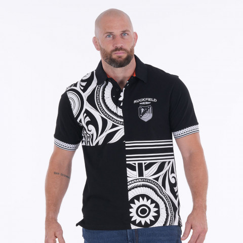 Polo homme IWI New Zealand Ruckfield à manches courtes noir 