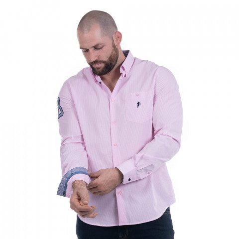Chemise à manches longues vichy rose Ruckfield 