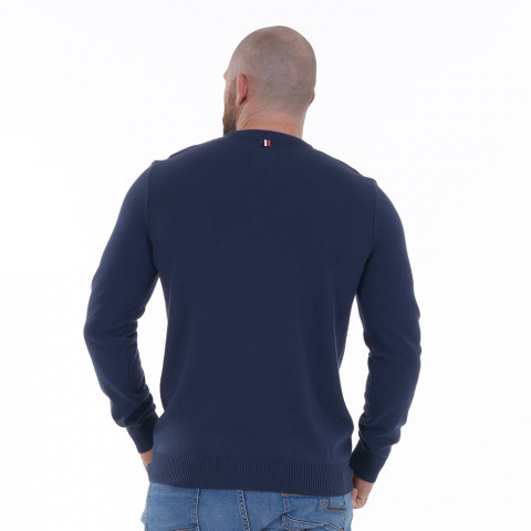 Pull French rugby Club col rond Ruckfield bleu marine 
