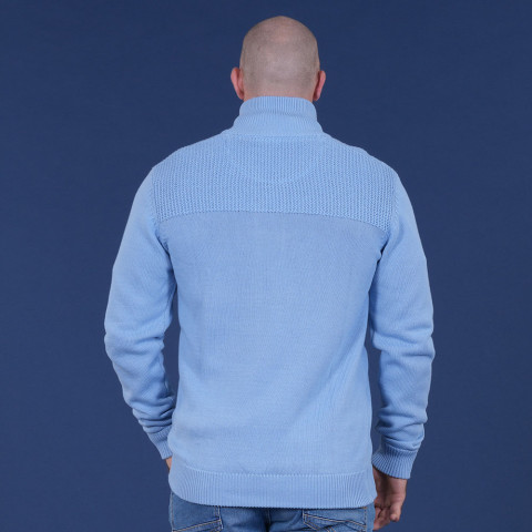 Pull Ruckfield col montant bleu ciel Members Club House Rugby