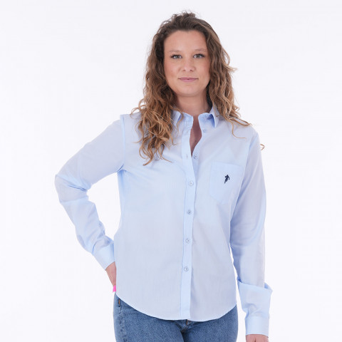 Chemise femme à manches longues Ruckfield bleu ciel 