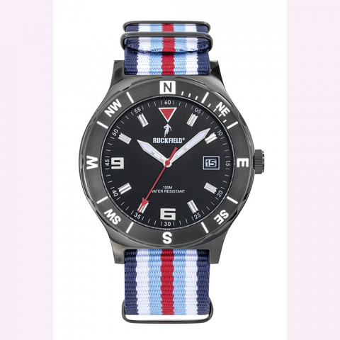 Montre homme Ruckfield bracelet Bleu/ Blanc/ Rouge