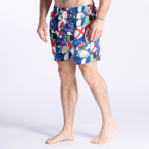 Short de bain motifs ballons 6 nations