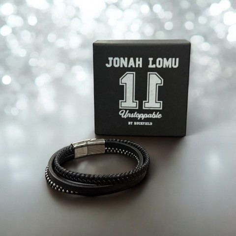 Bracelet multi tours Jonah Lomu by Ruckfield noir