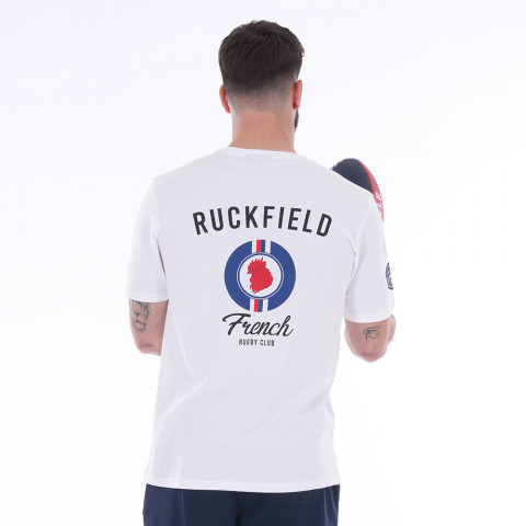 T-shirt blanc French Rugby Club Ruckfield à manches courtes