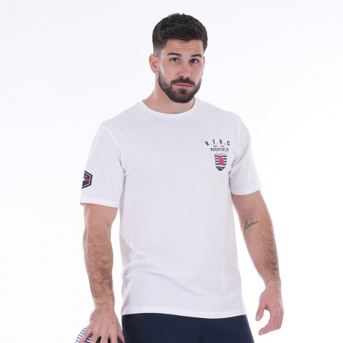 T-shirt blanc French Rugby Club Ruckfield à manches courtes