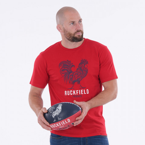 T-shirt rouge French Rugby Club à manches courtes Ruckfield