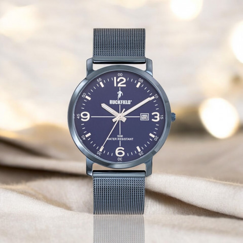 Montre homme Ruckfield bracelet acier bleu moyen