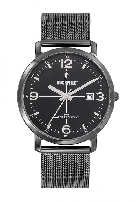 Montre homme Ruckfield bracelet acier noir