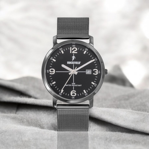 Montre homme Ruckfield bracelet acier noir