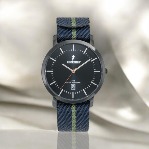 Montre homme Ruckfield bracelet tissu bleu & kaki