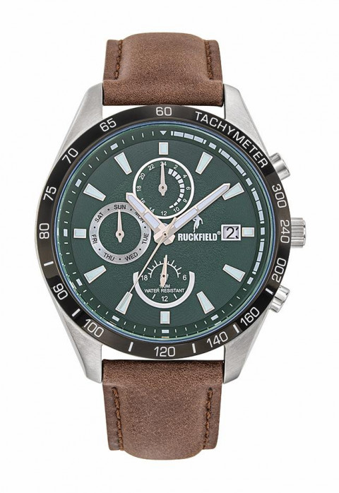 Montre Homme Ruckfield bracelet cuir marron