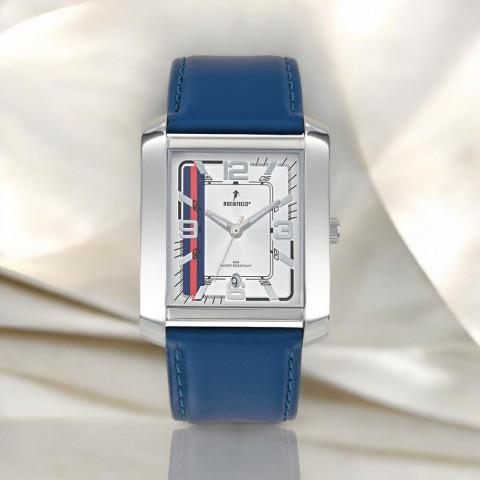 Montre homme Ruckfield bracelet cuir bleu