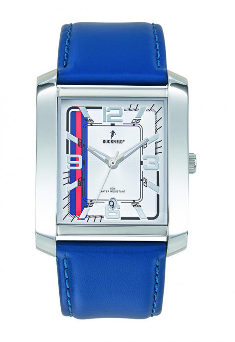 Montre homme Ruckfield bracelet cuir bleu