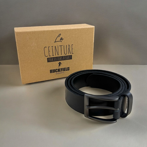 Ceinture en cuir Ruckfield noir et porte-clé