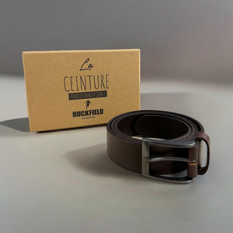 Ceinture en cuir Ruckfield cognac et porte-clé