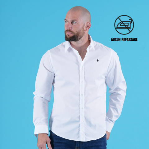 Chemise no-iron à manches longues Ruckfield essentiel blanc