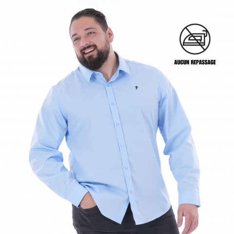 Chemise no-iron à manches longues Ruckfield essentiel bleu ciel