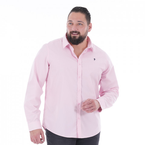 Chemise no-iron à manches longues Ruckfield essentiel rose