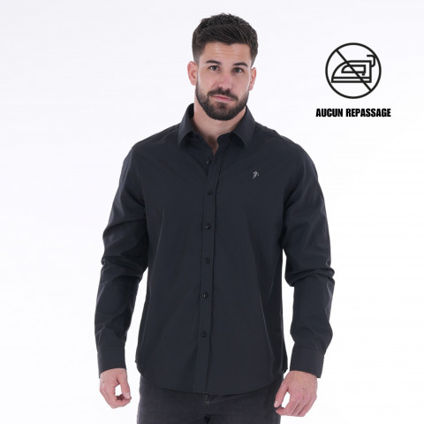 Chemise no-iron à manches longues Ruckfield essentiel noire