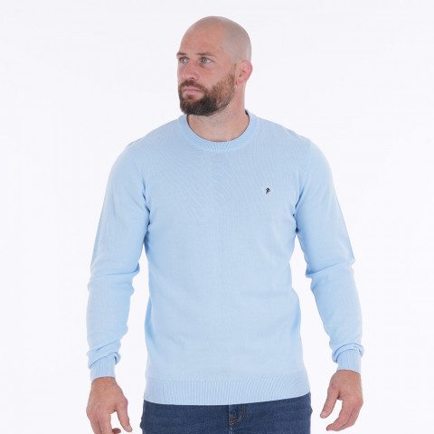 Pull col rond Ruckfield essentiel bleu ciel