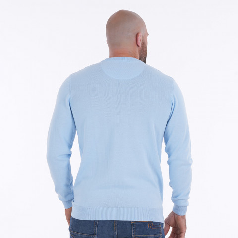 Pull col rond Ruckfield essentiel bleu ciel