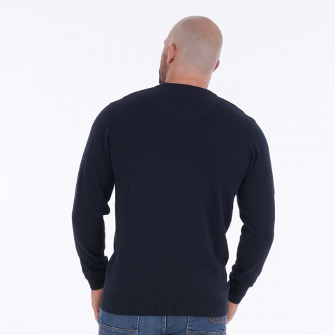 Pull col rond Ruckfield essentiel bleu marine