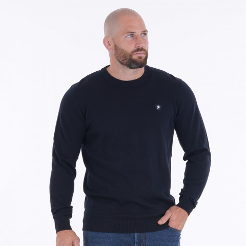 Pull col rond Ruckfield essentiel bleu marine