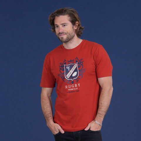 T-Shirt à manches courtes rouille foncé Webb Ellis "Rugby Legend"