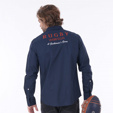 Chemise Webb Ellis "Rugby Legend" à manches longues bleu marine