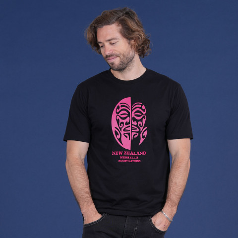 T-shirt à manches courtes Webb Ellis noir et rose