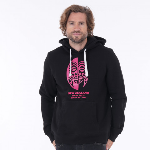 Sweatshirt à capuche Webb Ellis noir et rose