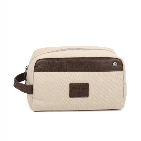 Trousse de toilette vintage beige