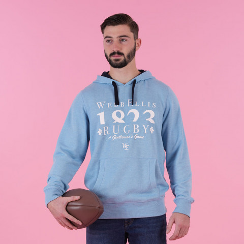 Sweat à capuche Webb Ellis Rugby Legend bleu ciel