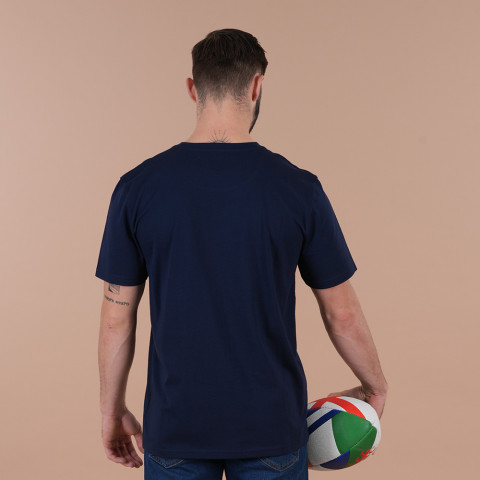 T-shirt à manches courtes Webb Ellis bleu marine coq rugby nations