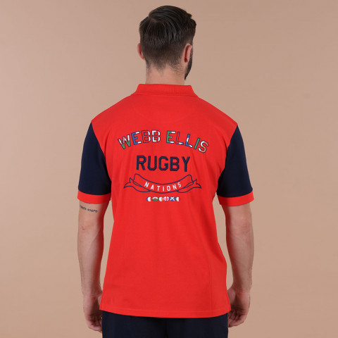 Polo à manches courtes Webb Ellis rugby nations rouge