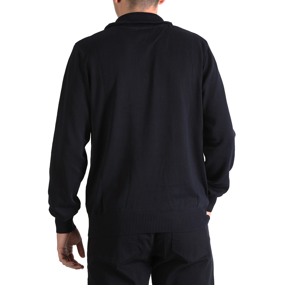 Blue Essential Rugby jumper with a zip-up collar - RUCKFIELD